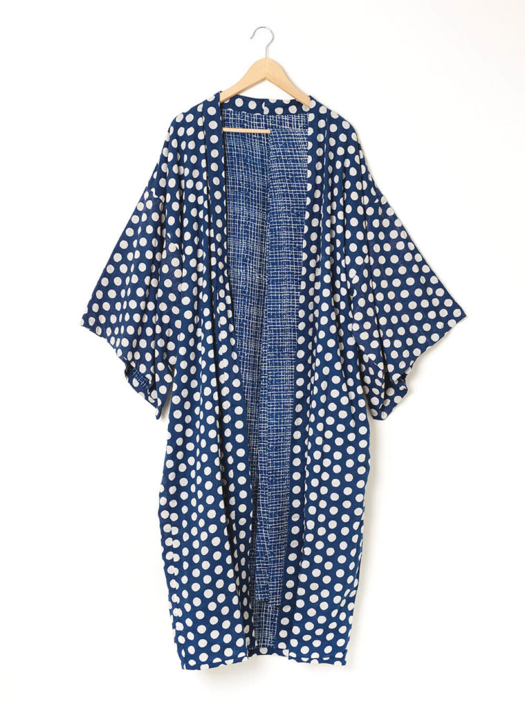 Indigo Dottie Supersize Kimono flower pattern handmade in kenya